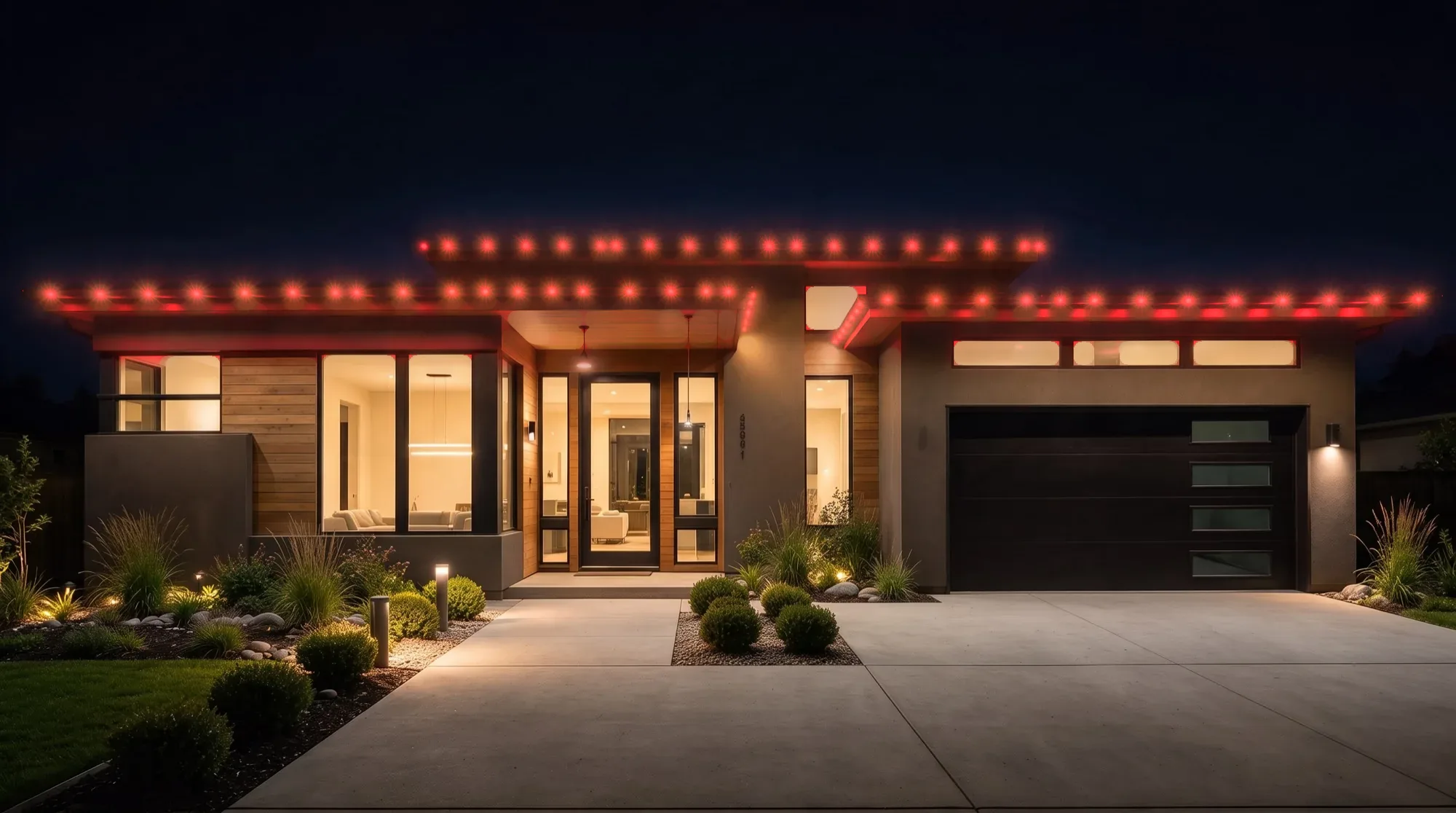 The home lit solid red